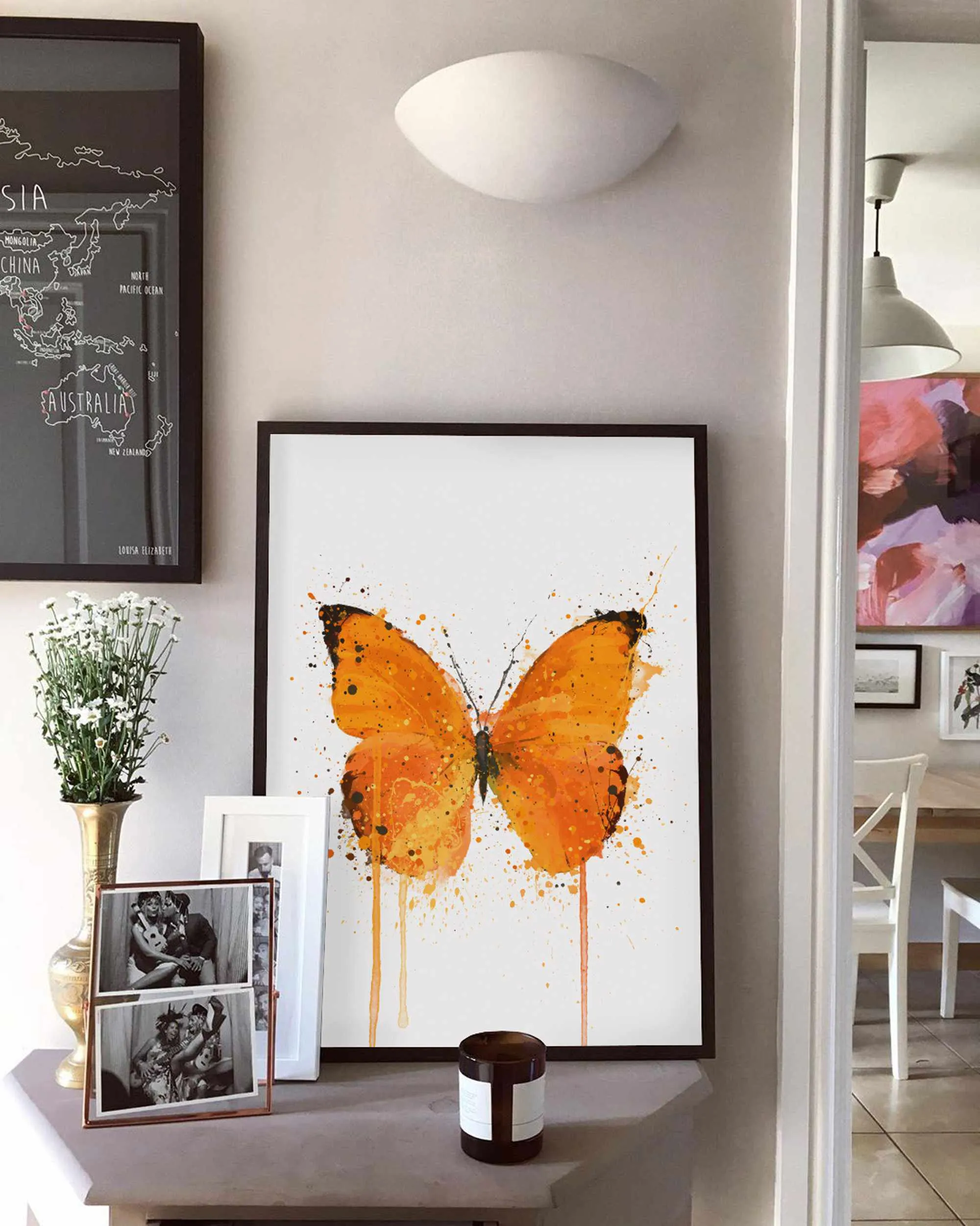 Butterfly Wall Art Print ‘Tangerine Dream'