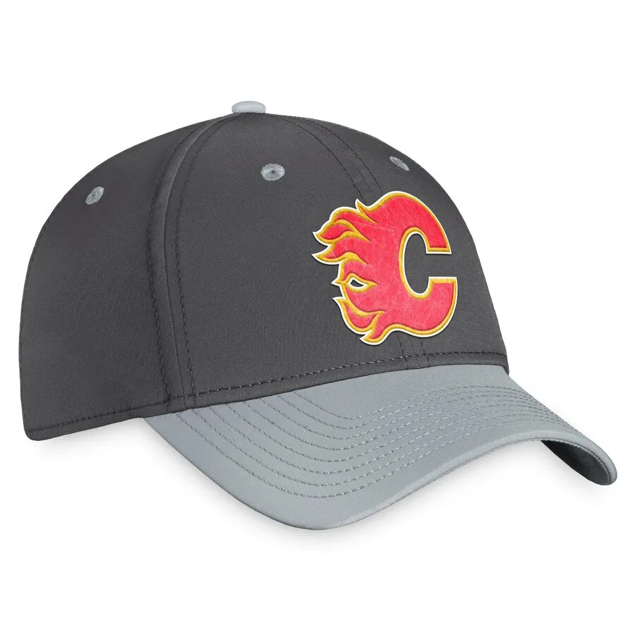 Calgary Flames Fanatics Branded Authentic Pro Home Ice Flex Hat - Charcoal/Gray