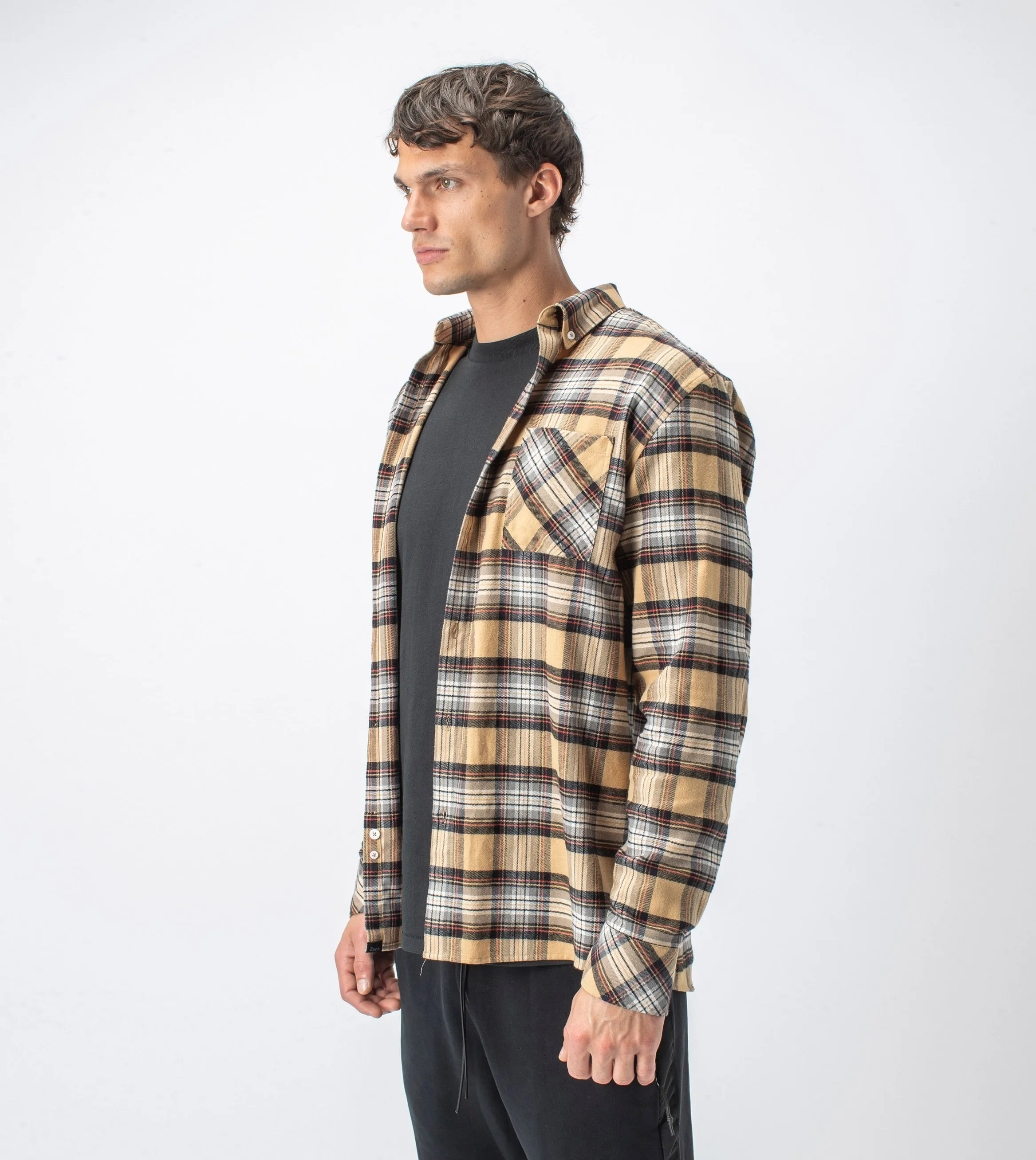 Checker Flannel LS Shirt Sun/Milk