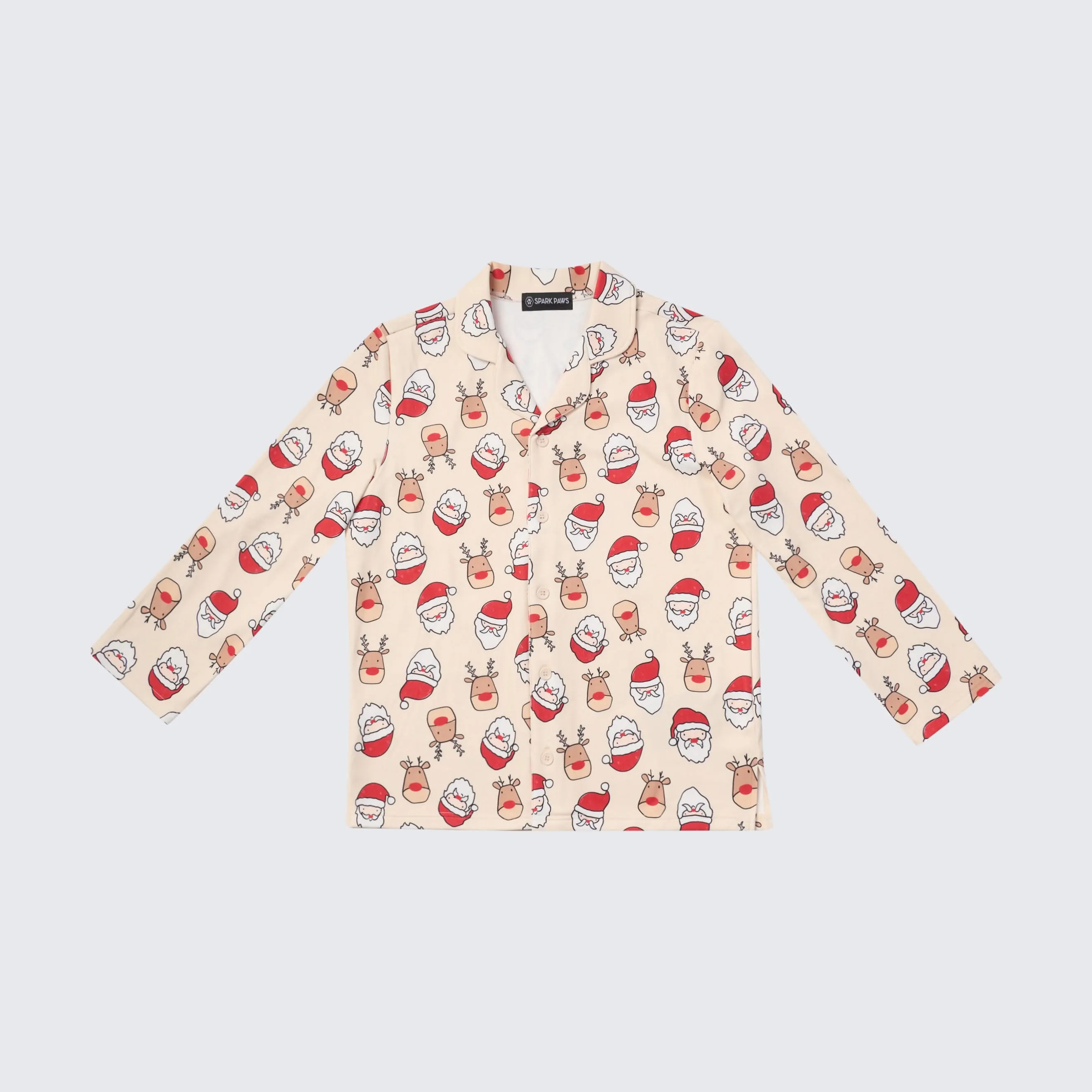 Christmas Pajama Top -  Santa and Rudolph