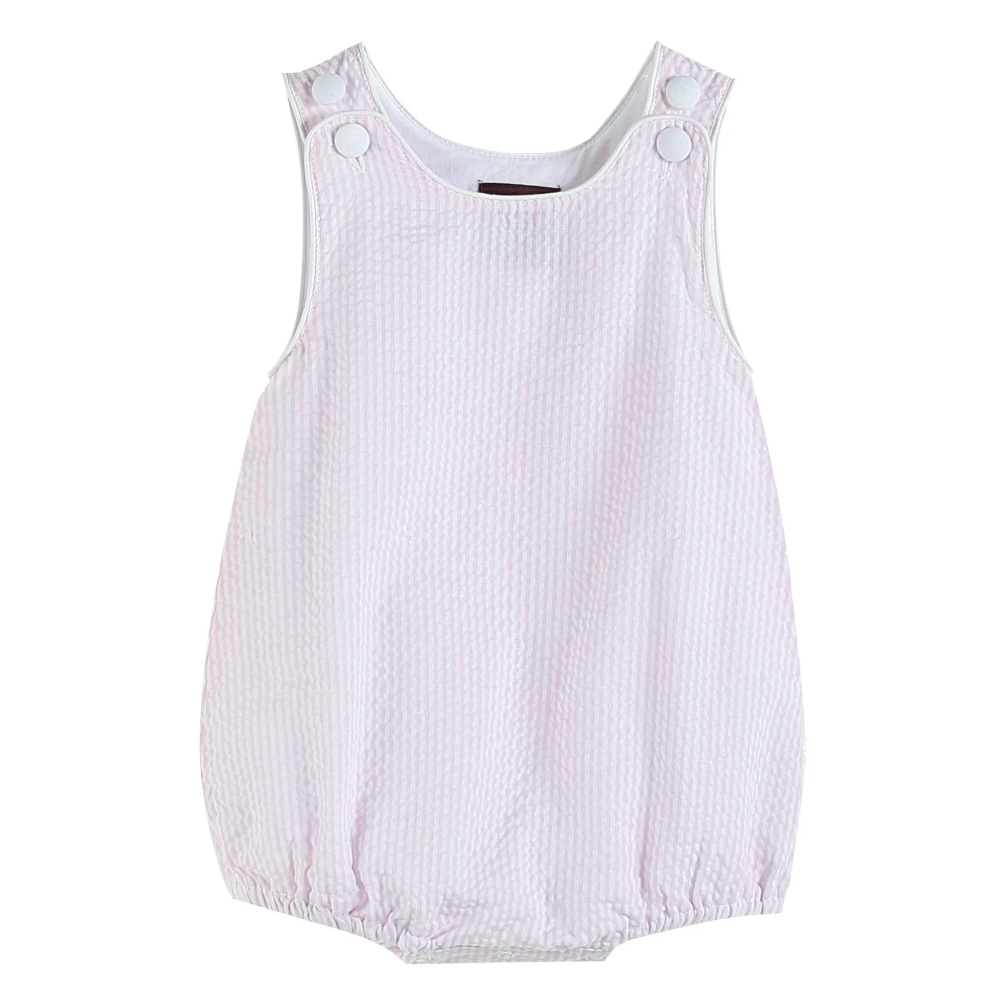 Classic Pink Seersucker Bubble Romper