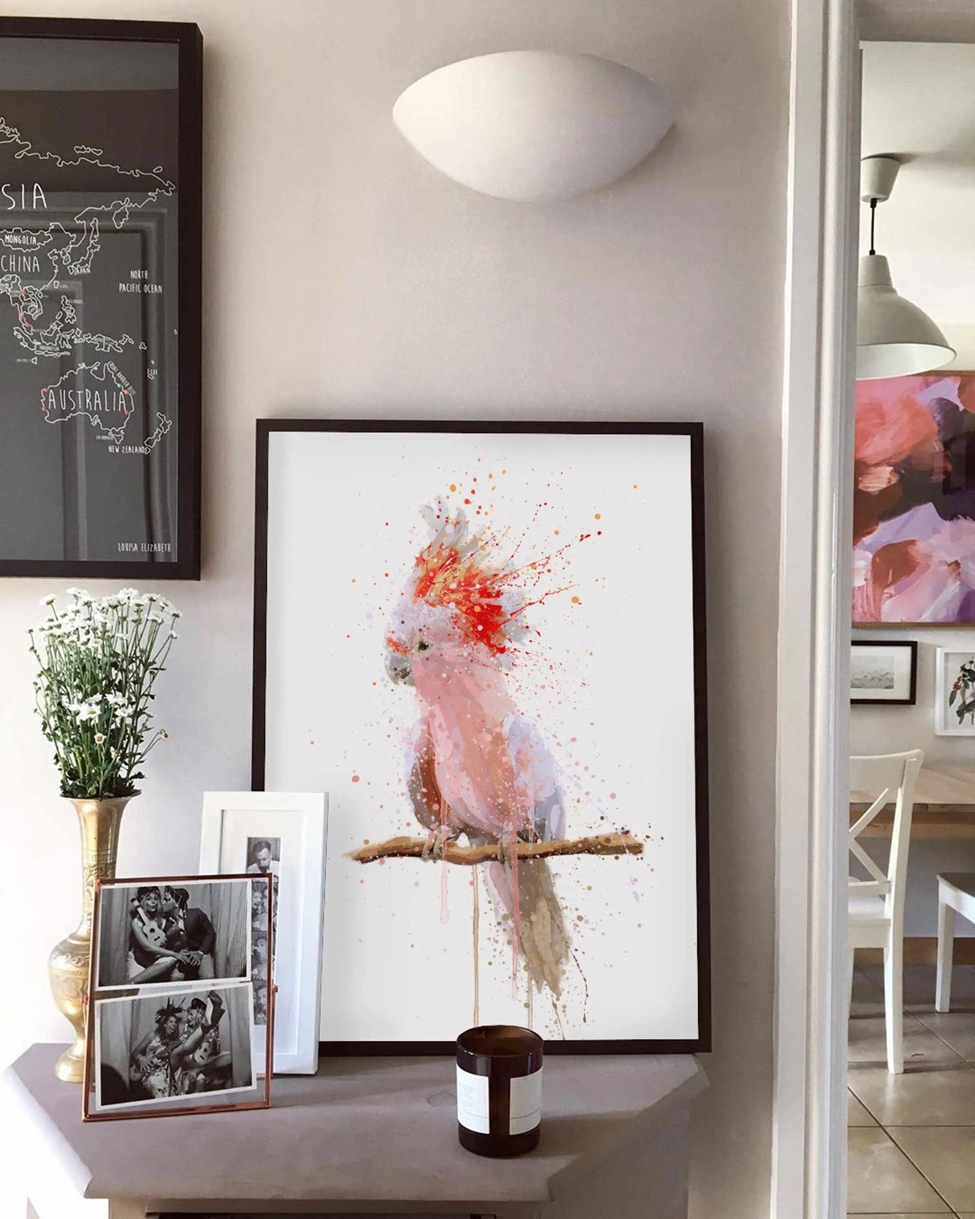 Cockatoo Wall Art Print ‘Pink Majesty’