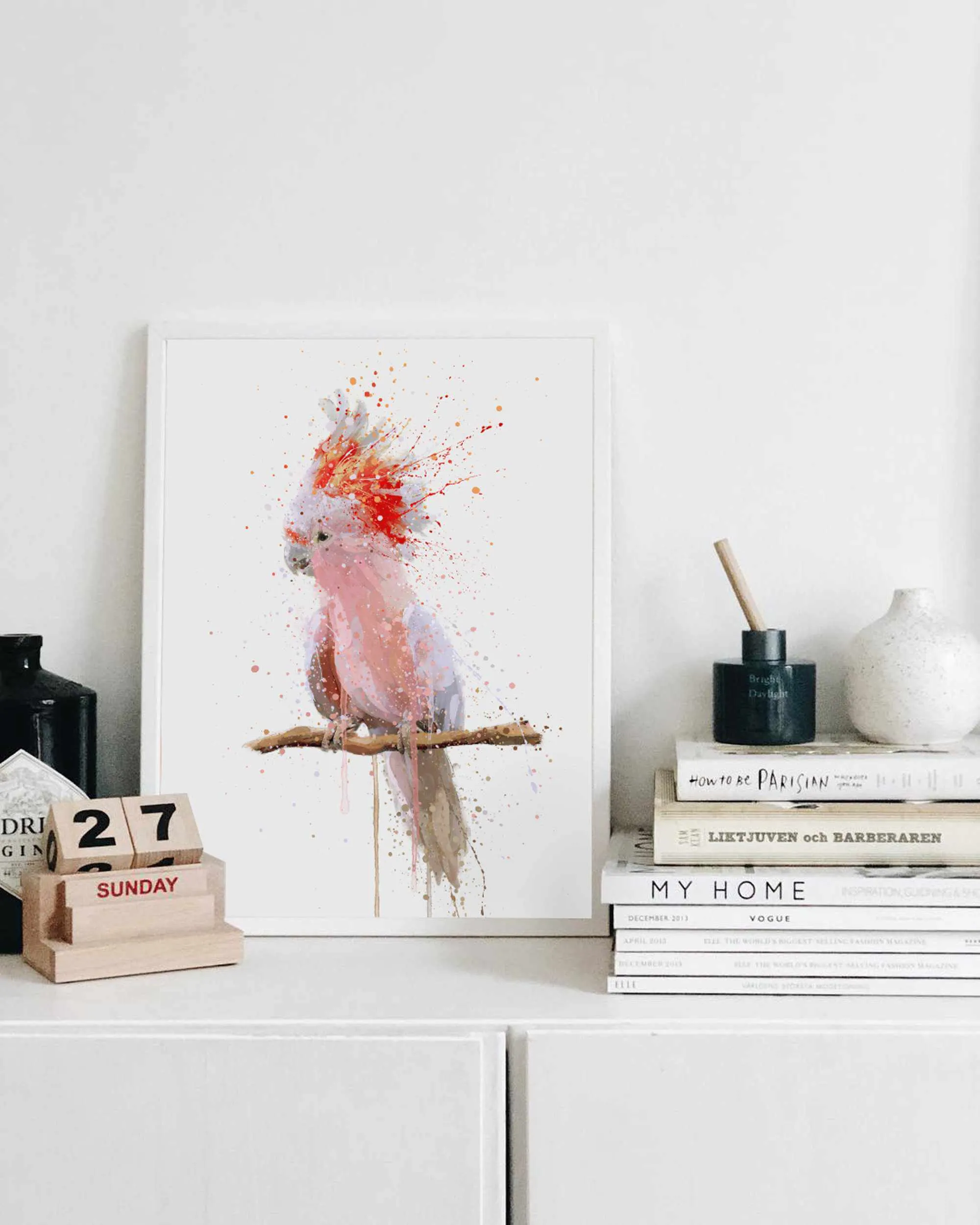 Cockatoo Wall Art Print ‘Pink Majesty’