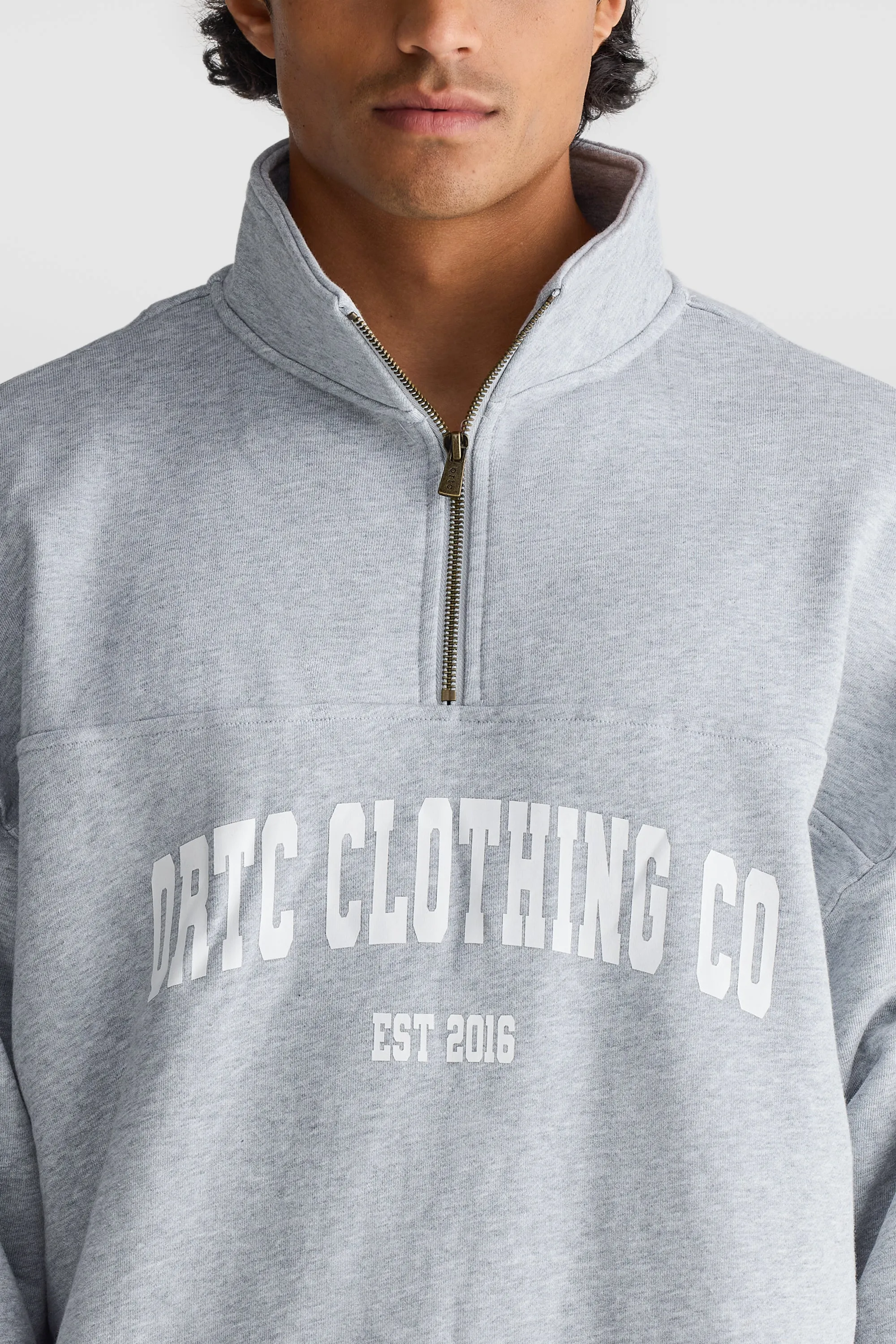 College Logo Quarter Zip Grey Marle