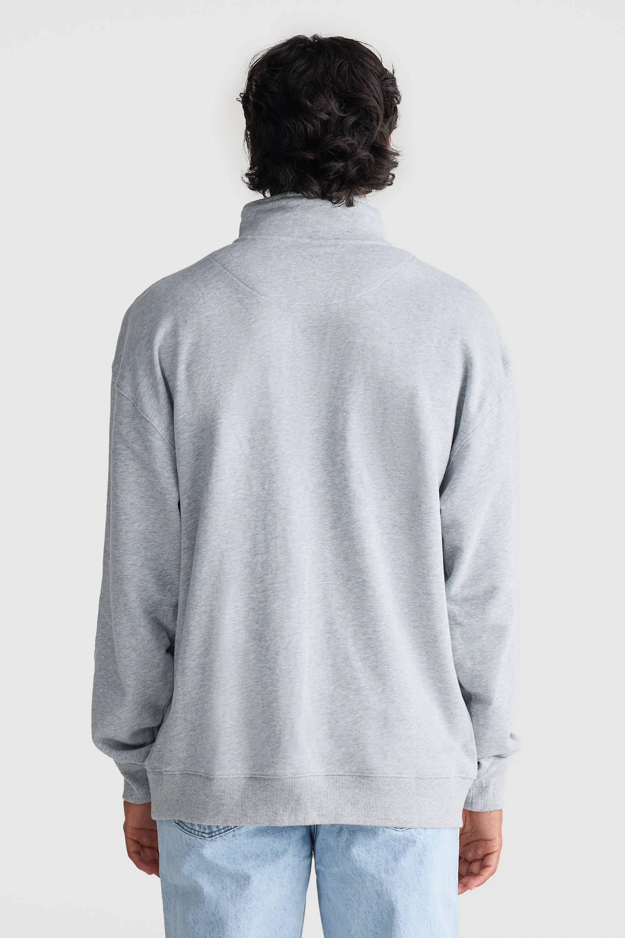 College Logo Quarter Zip Grey Marle