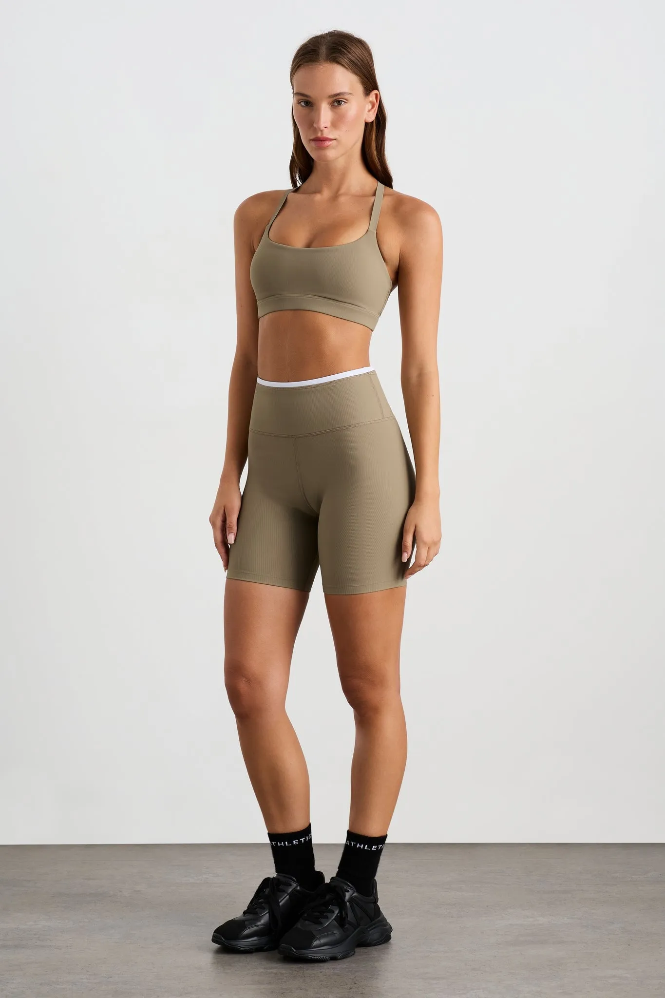 Contrast Rib Mid Length Bike Short 601