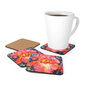 Corkwood Coaster Set - Pink Iris