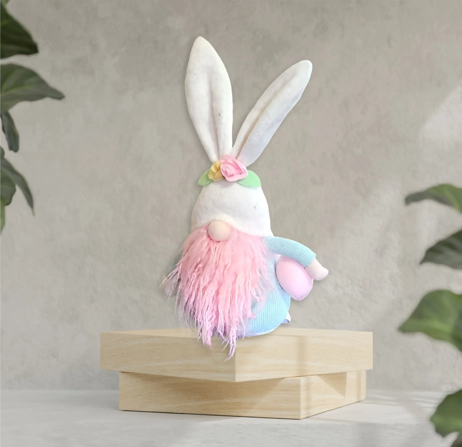 COTTON & CO Easter Decor Bunny Gnome Carrying Egg