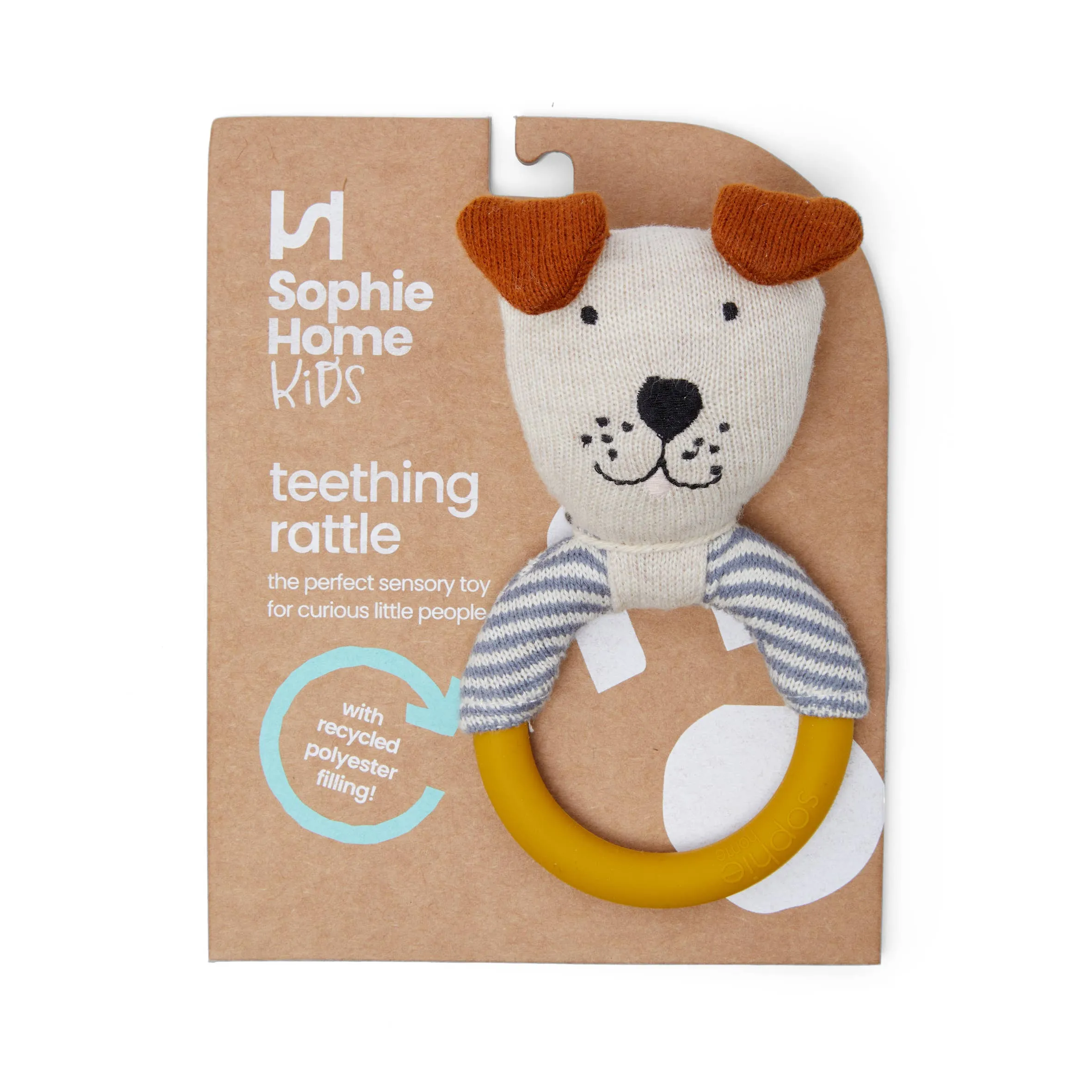 Cotton Knit & Silicone Teether Rattle - Rabbit - Sophie Home