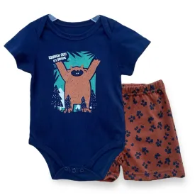 Cute Koala 2 Pc Bodysuit And Shorts Set - Squatch Out! It's Bedtime