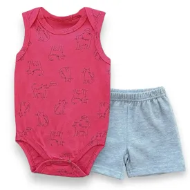 Cute Koala 2 Pc Sleeveless Bodysuit And Shorts Set - Meow!