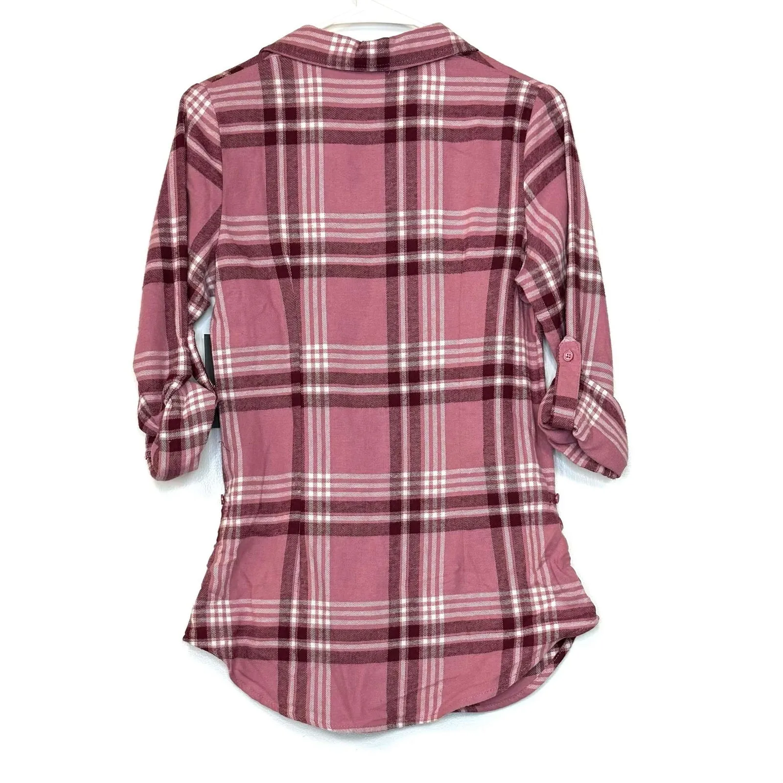 Derek Heart | Womens Plaid Flannel Tunic | Color: Rose Pink | Size: S | NWT