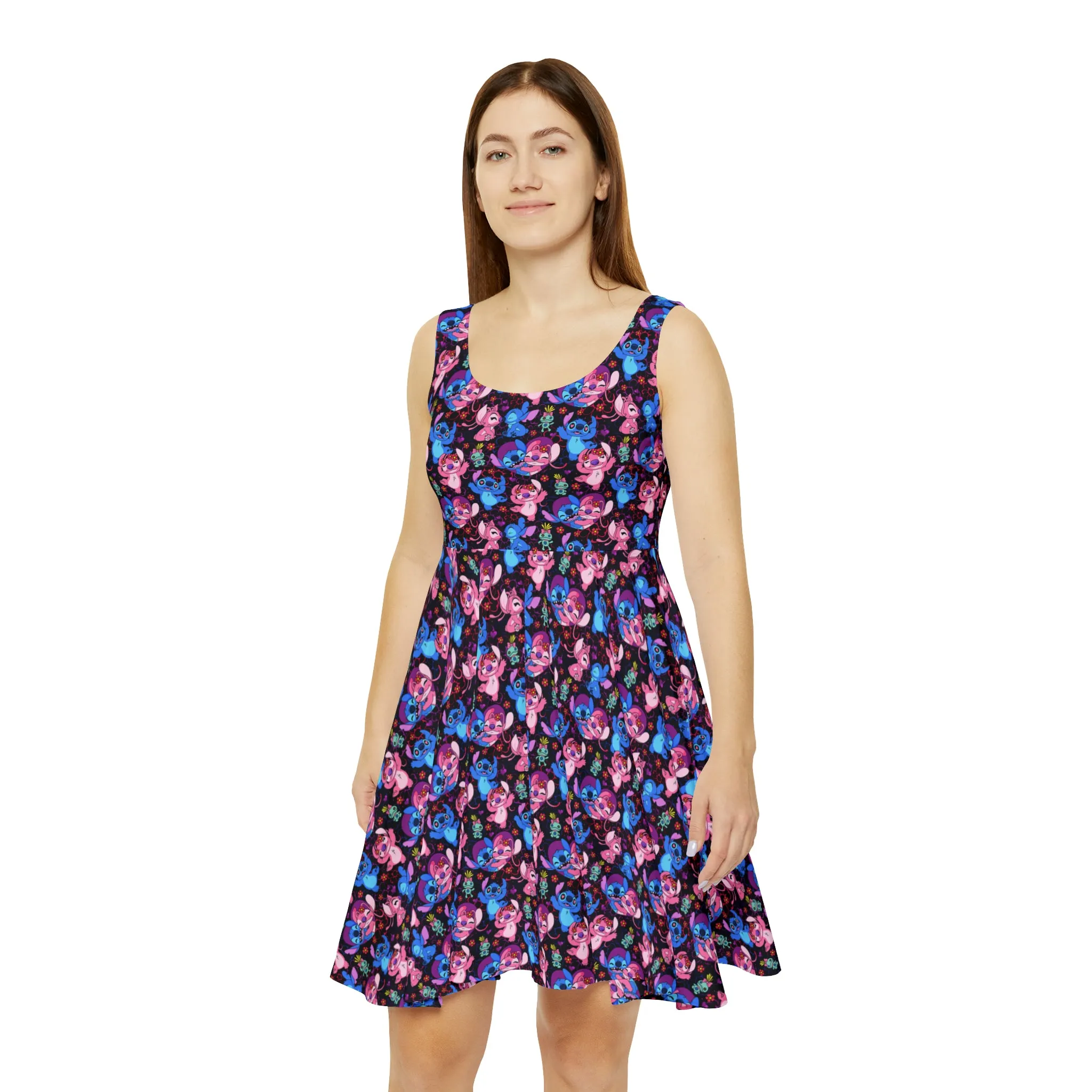 Disney Lilo And Stitch Angel Besties Women's Skater Dress