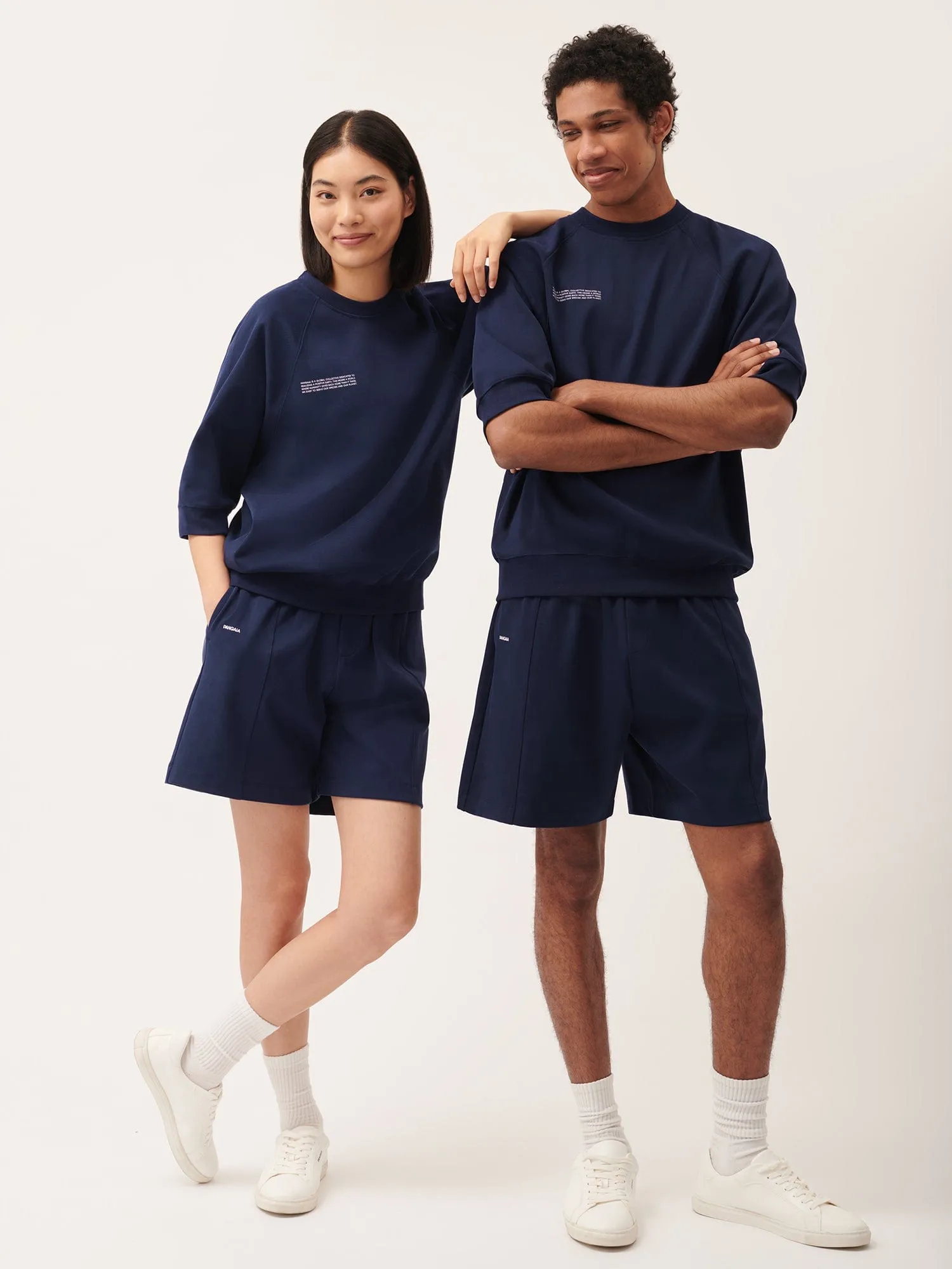 DNA Double Jersey Panelled Shorts—navy