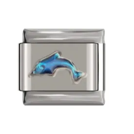 Dolphin, Turquoise Stones, Silver