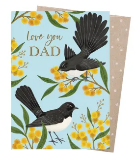 Earth Greetings Father's Day Card - Dad's Wagtails