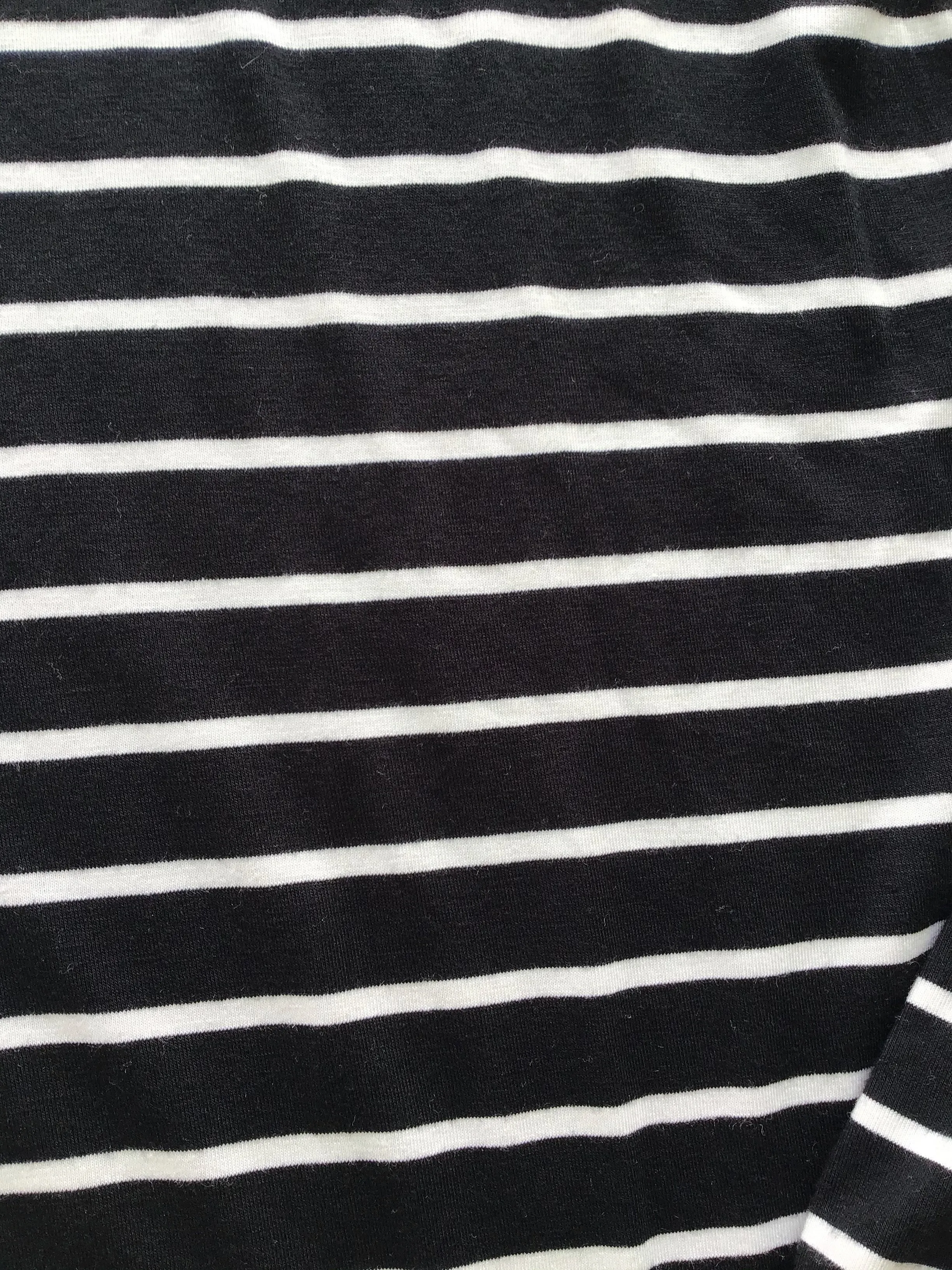 Eberjey Black and White Stripe Lounge Hoodie