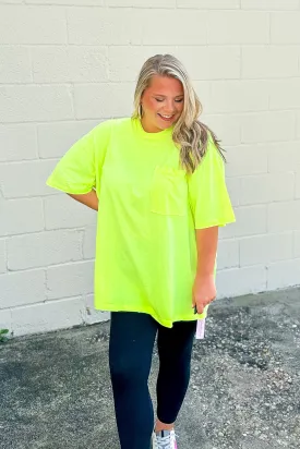 Emma Oversized Boyfriend Top, Neon Lime