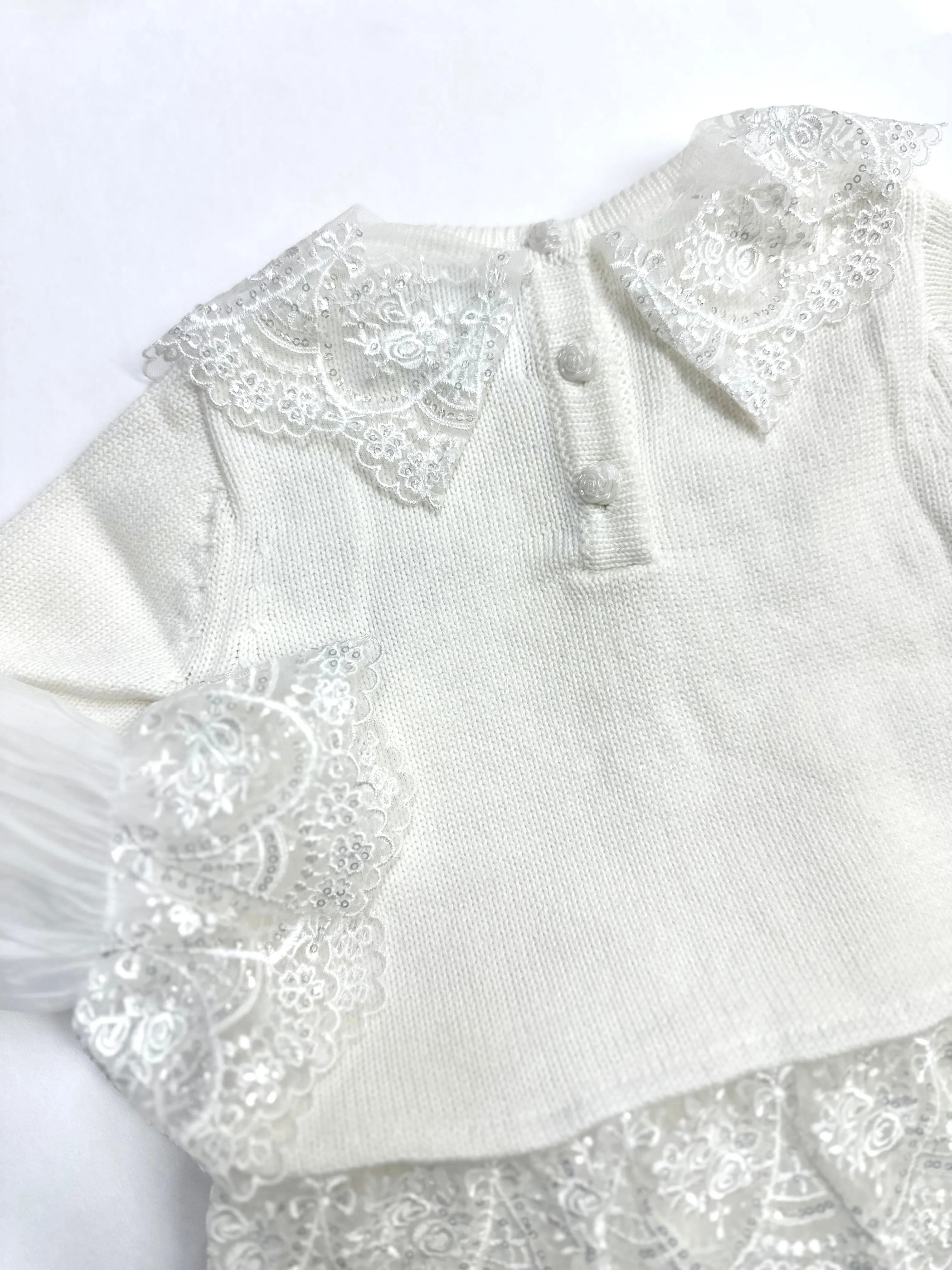 Emma White Cotton and Lace Top and Shorts Set