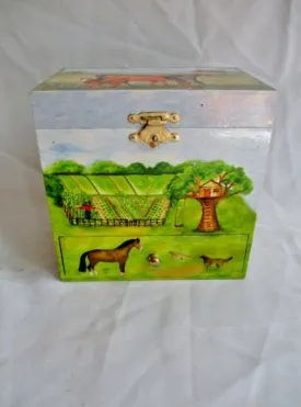 ENCHANTMINTS HORSE RANCH MY OLD KENTUCKY HOME Jewelry Music BOX Case