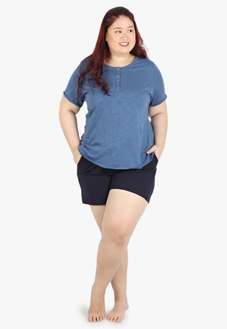 Ethel Easy Drawstring Shorts - Blue