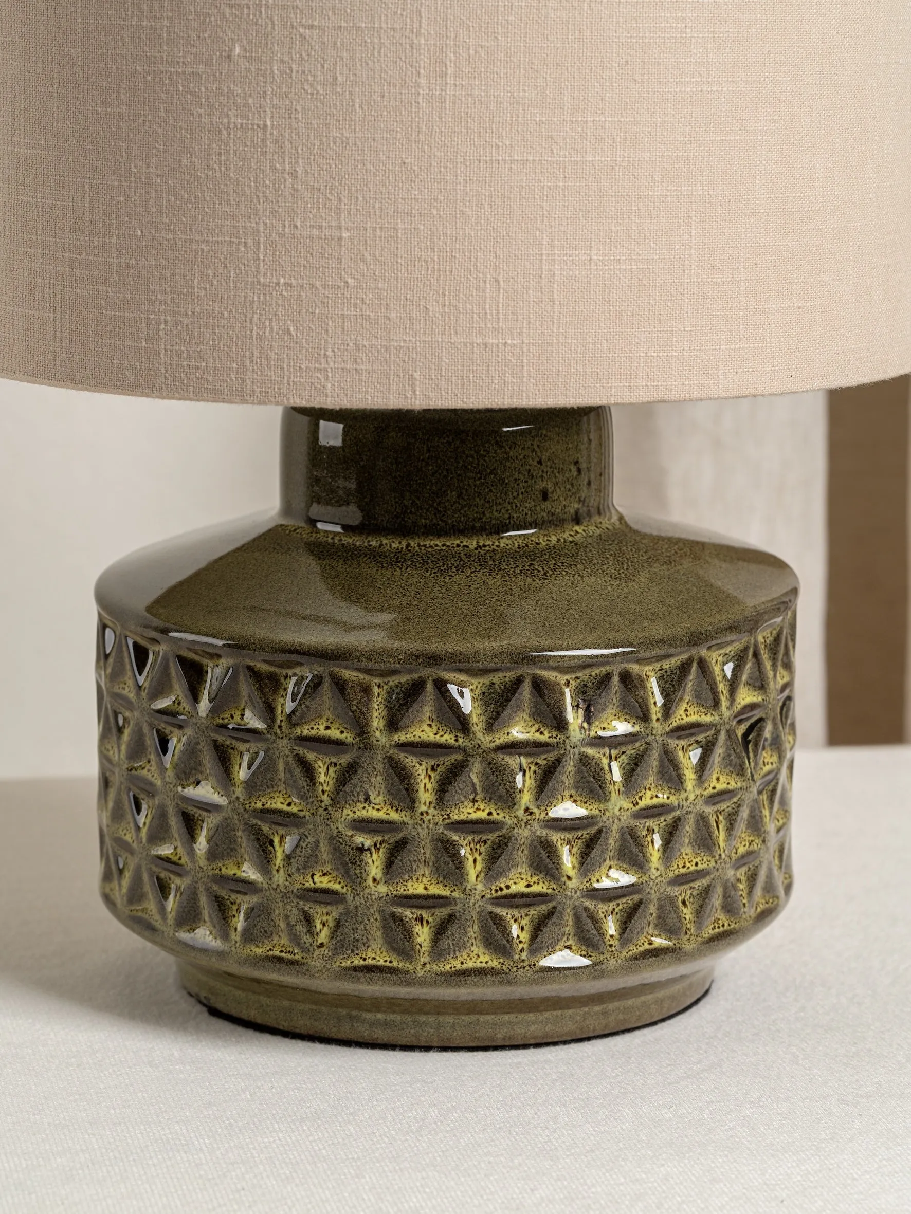 Filaree - short green glazed ceramic table lamp