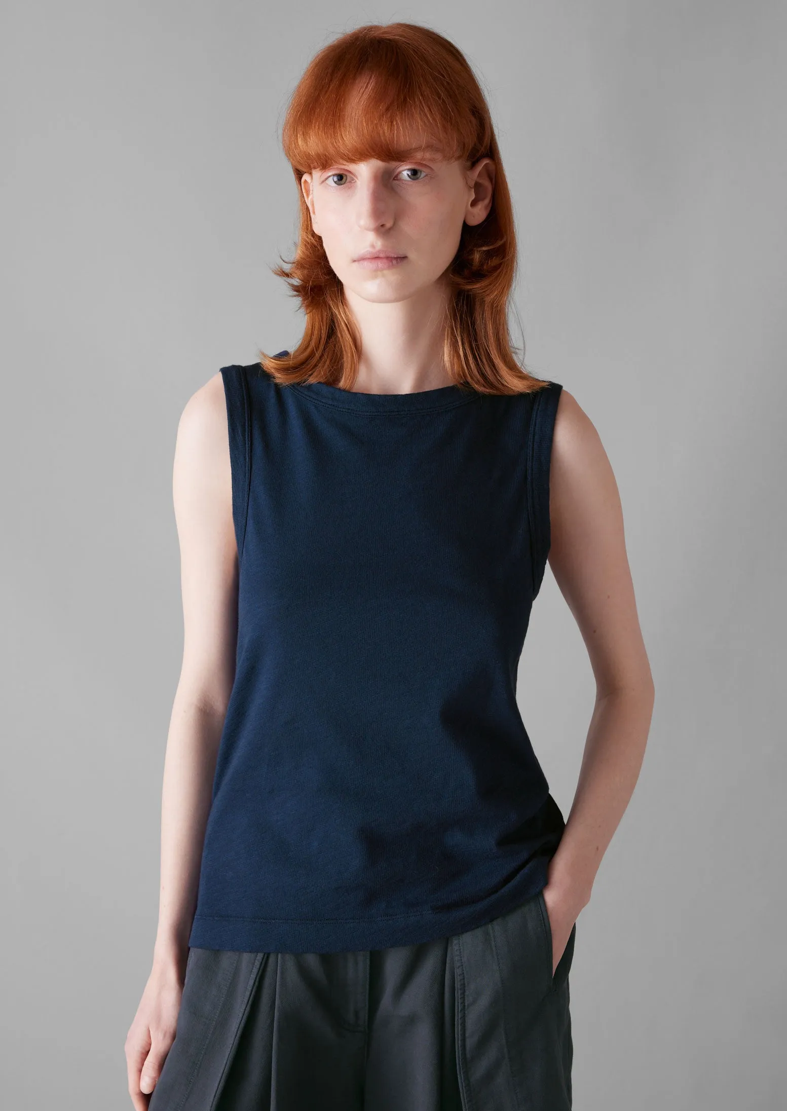 Garment Dyed Organic Cotton Tank Top | Duffle Blue