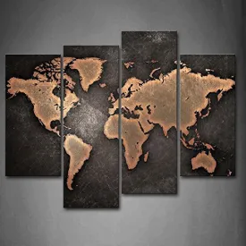 GENERAL WORLD MAP BLACK BACKGROUND WALL ART PAINTING PICTURES PRINT ON CANVAS ART THE PICTURE FOR HOME MODERN DECORATION