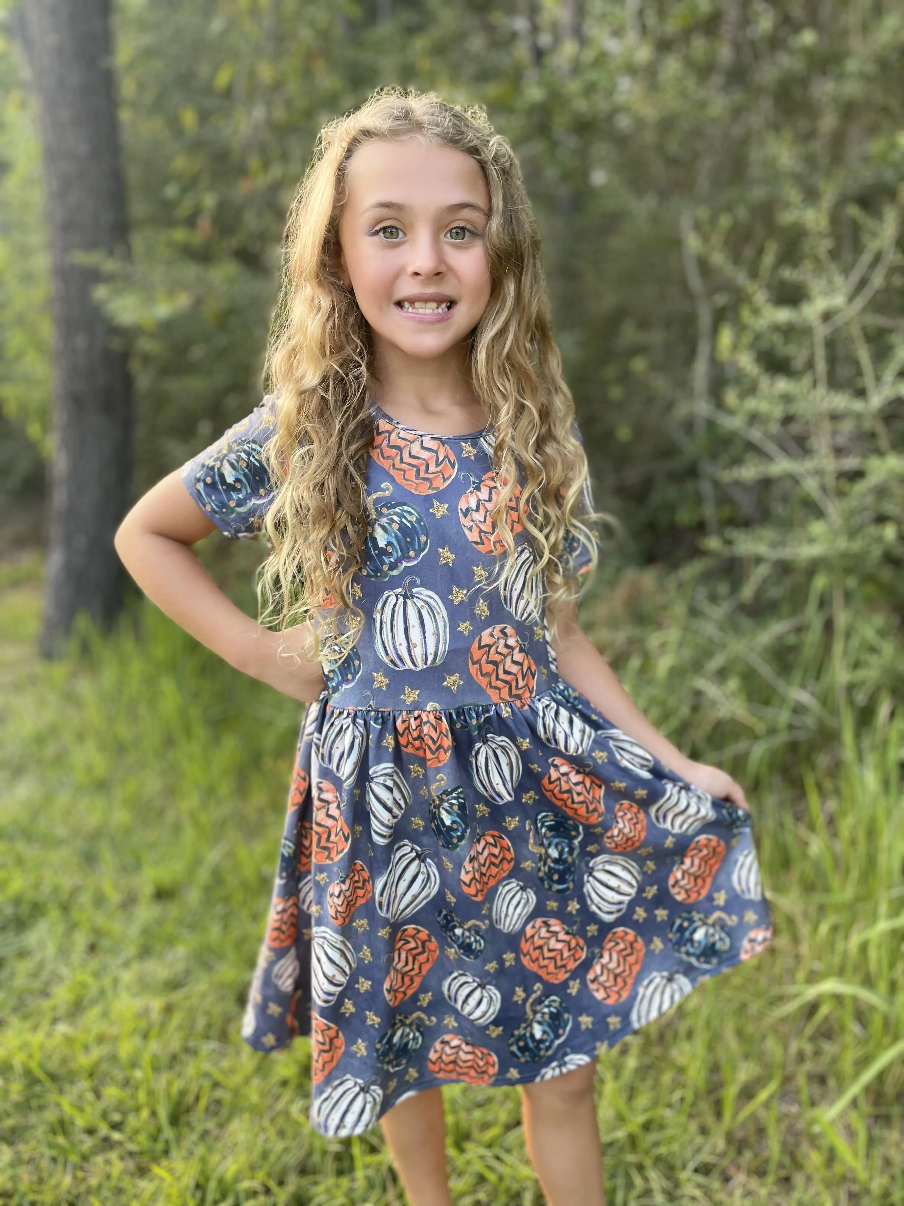 GLITTERY PUMPKINS DRESS