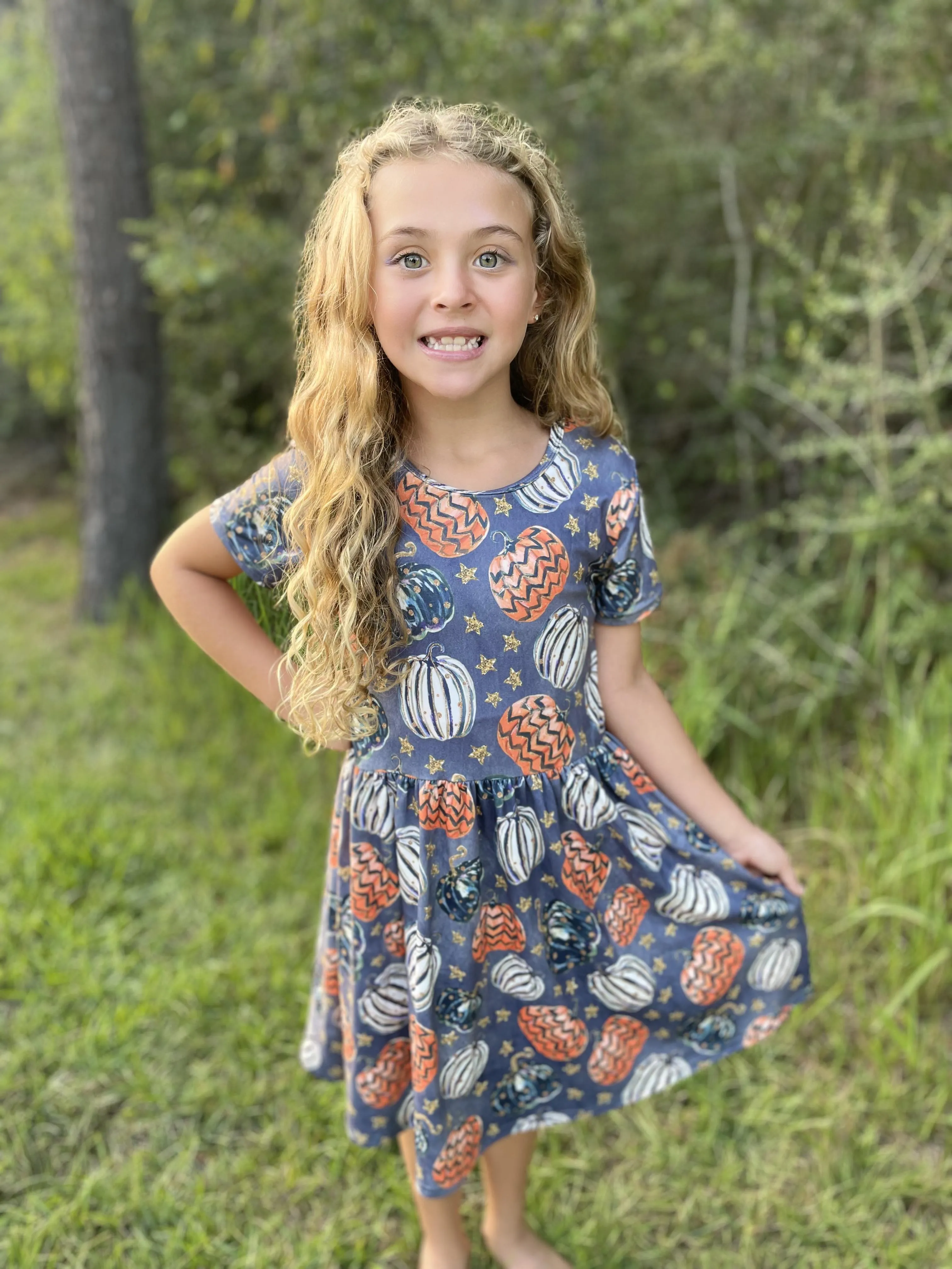 GLITTERY PUMPKINS DRESS