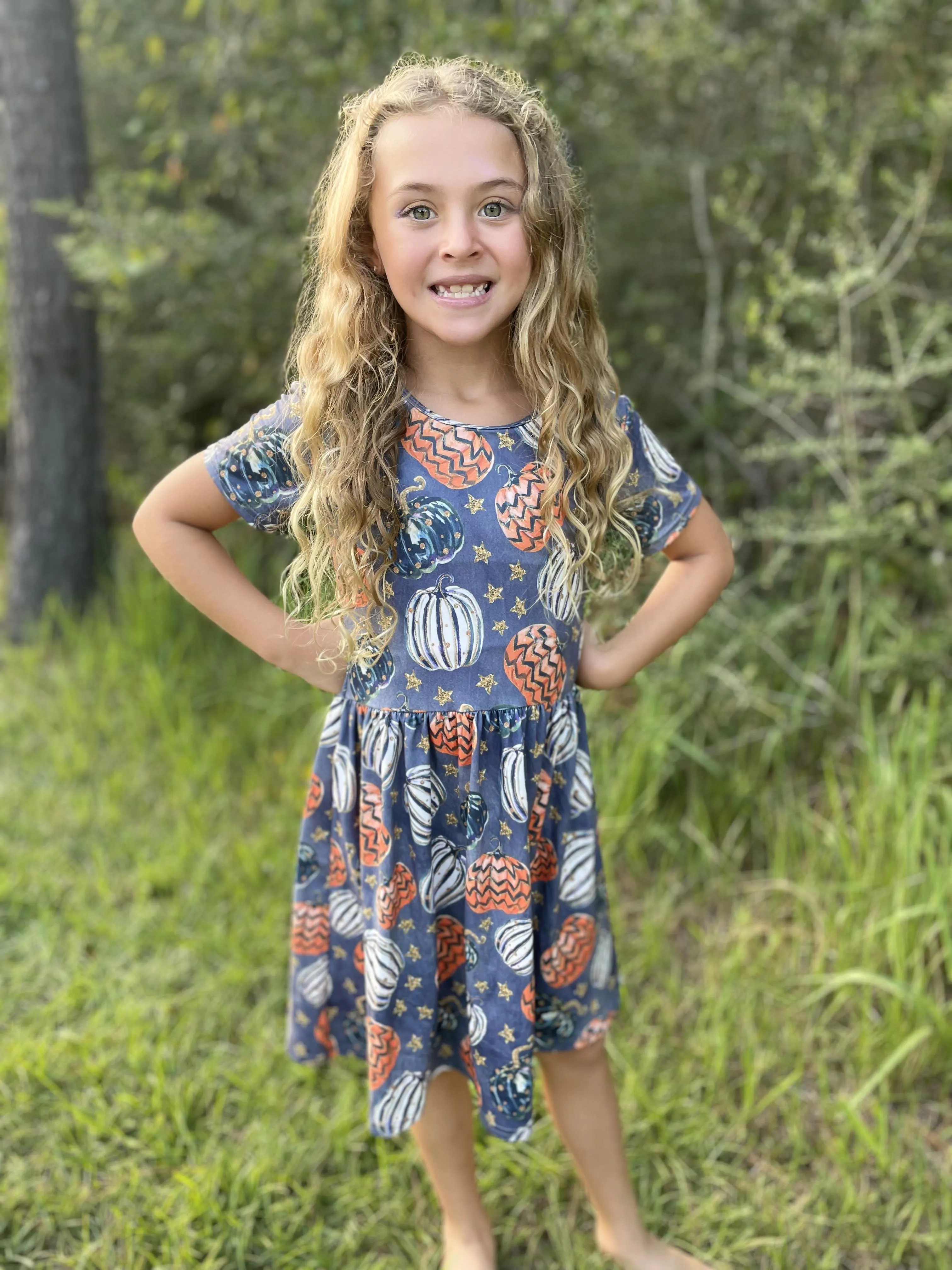 GLITTERY PUMPKINS DRESS