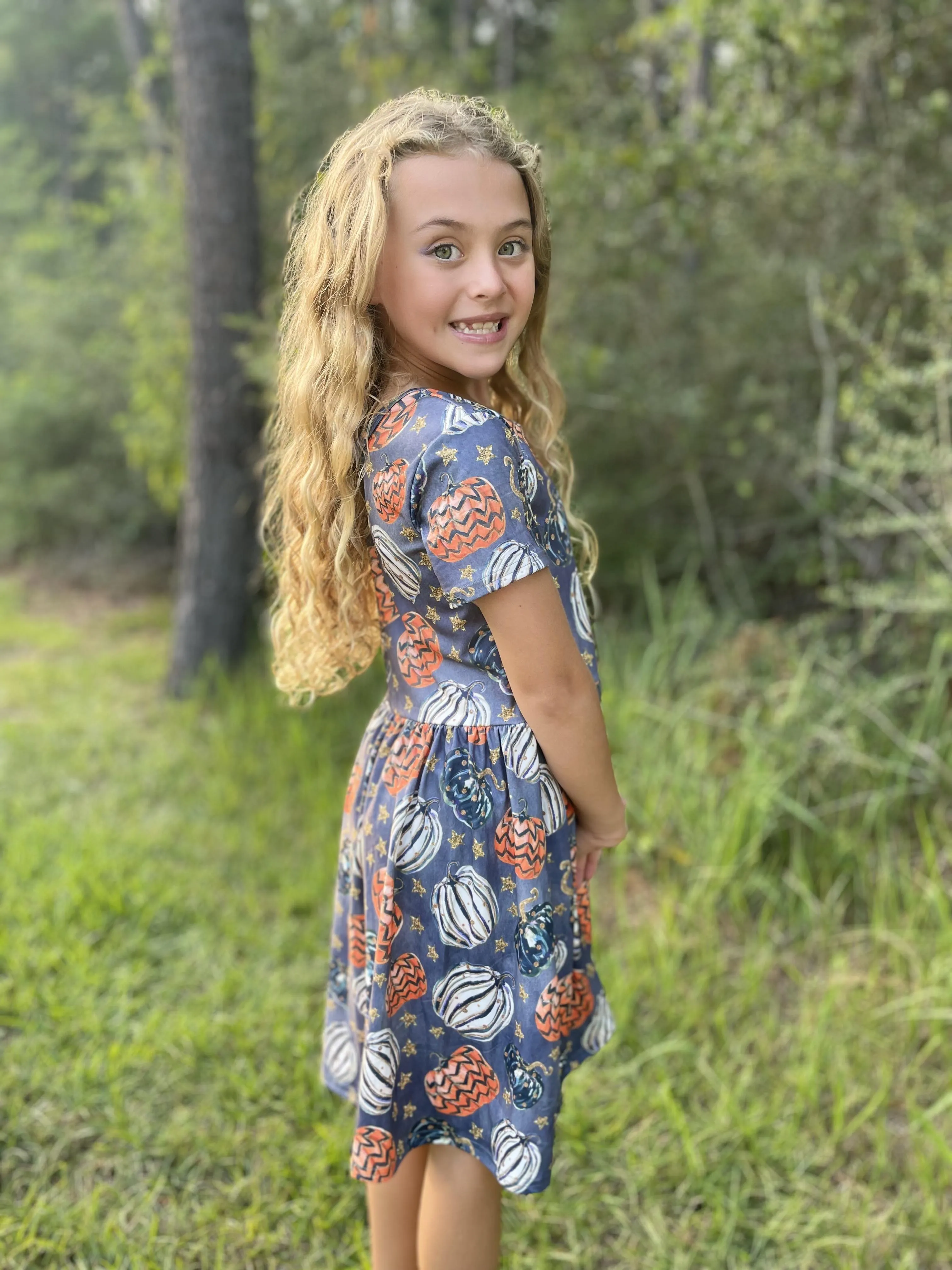 GLITTERY PUMPKINS DRESS