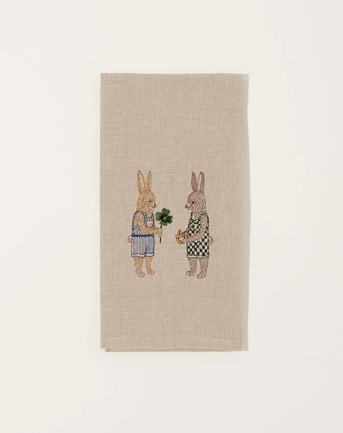 Good Luck Bunnies Tea Towel