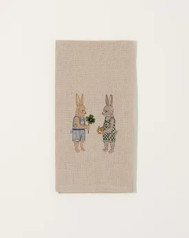 Good Luck Bunnies Tea Towel