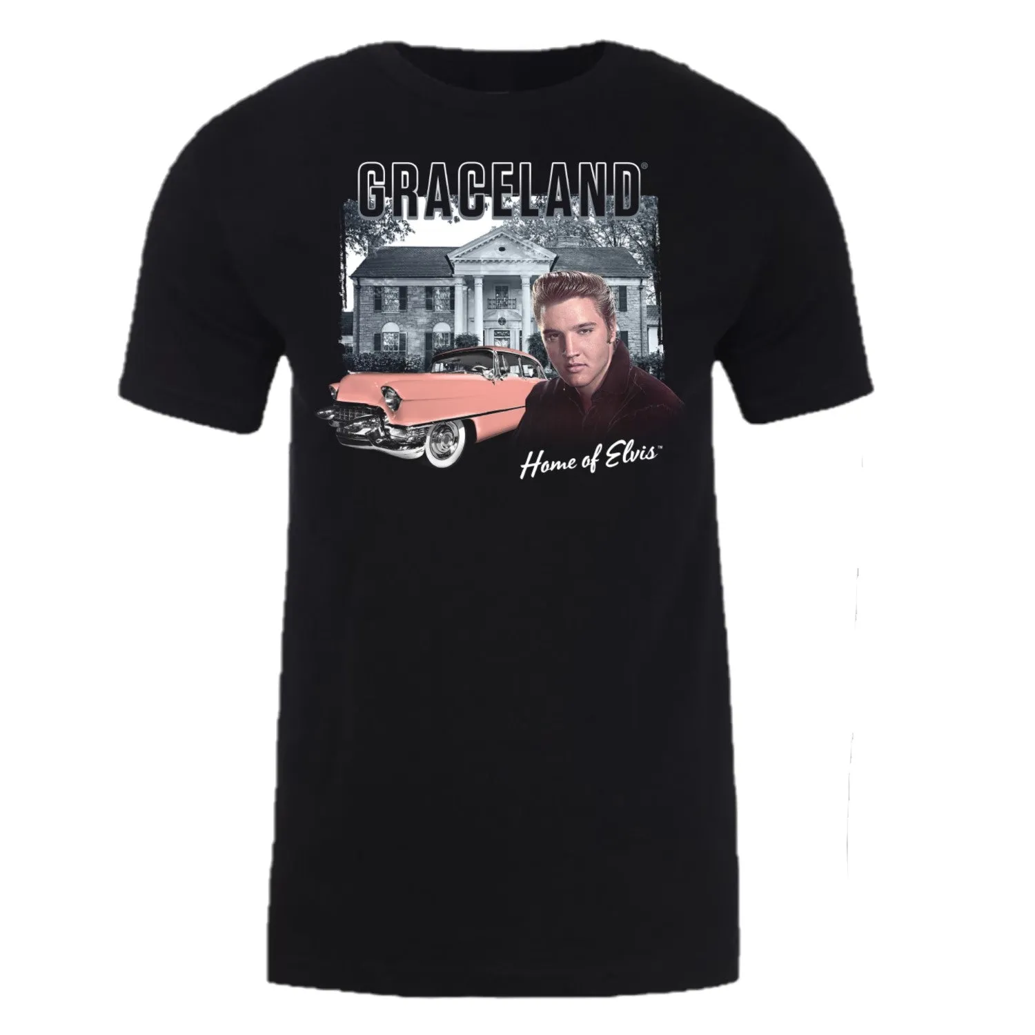 Graceland Home of Elvis Pink Classic Car T-Shirt