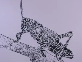 Grasshopper Serigraph Print In Lavender