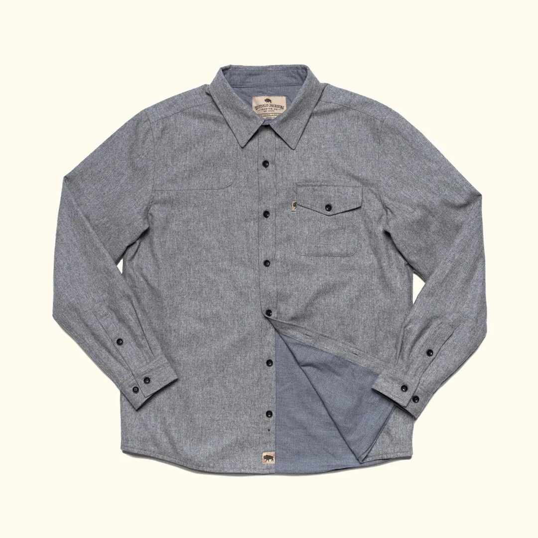 Gunnison Wool-Blend Solid Flannel Shirt | Heather Gray