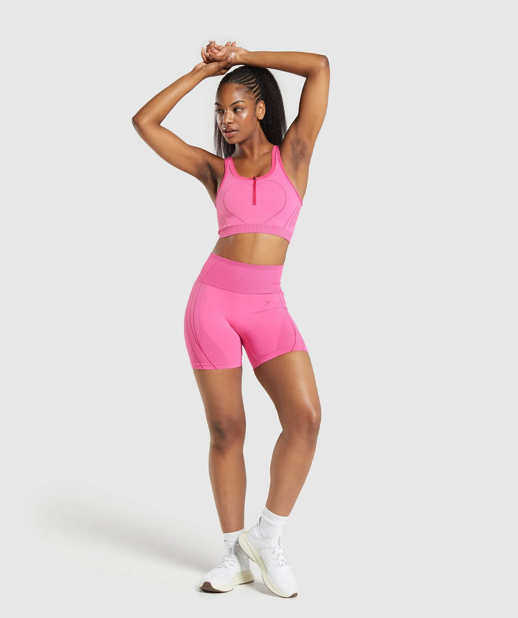 Gymshark Contour Heart Seamless Shorts - Fetch Pink/Punk Pink