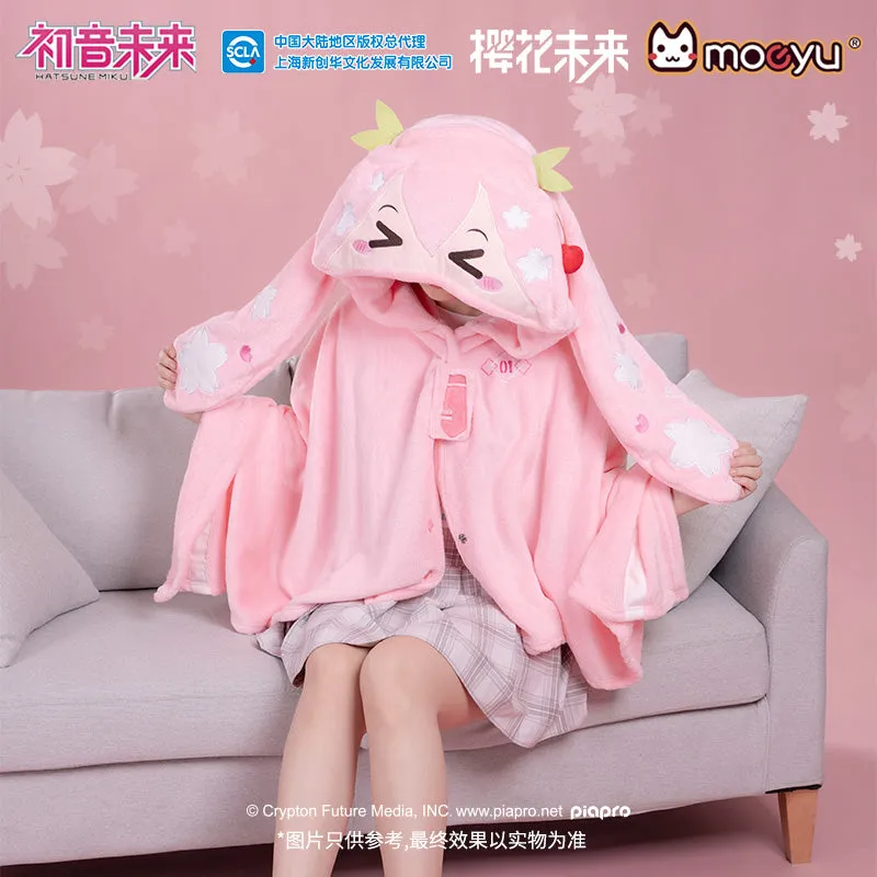 Hatsune Miku - Sakura Miku Air Conditioning Blanket with Hat Moeyu