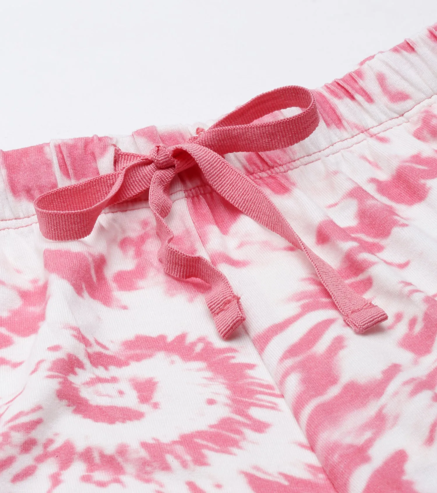 Home Shorts Set | Viscose Printed Ruffled Trim Tee And Shorts Set - EC14