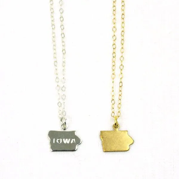 Iowa Home Charm Necklace