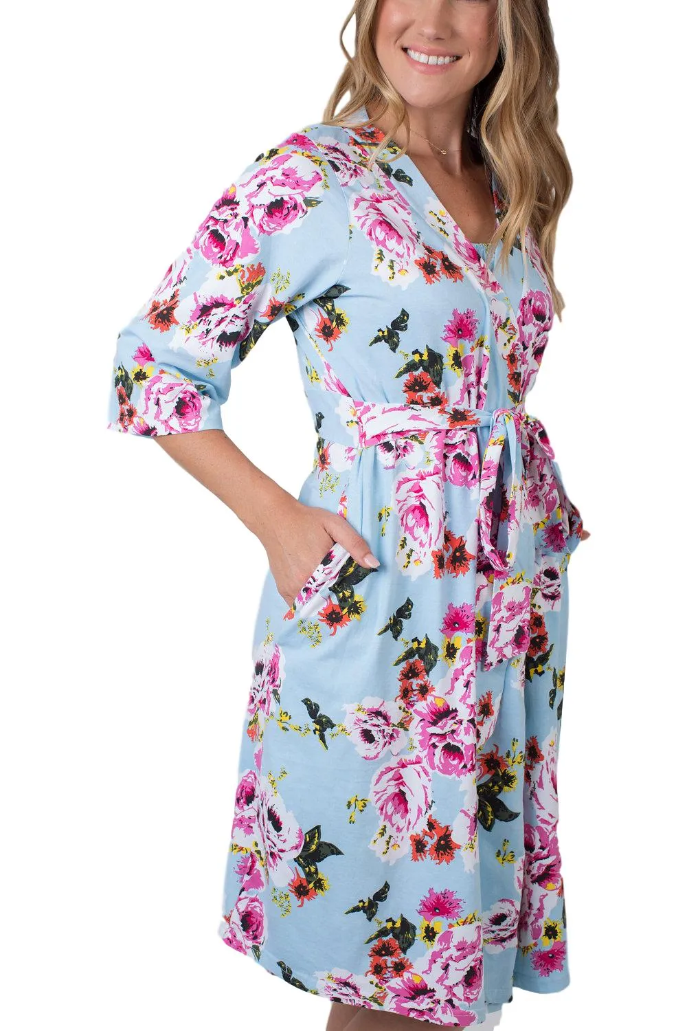 Isla Blue Floral Robe