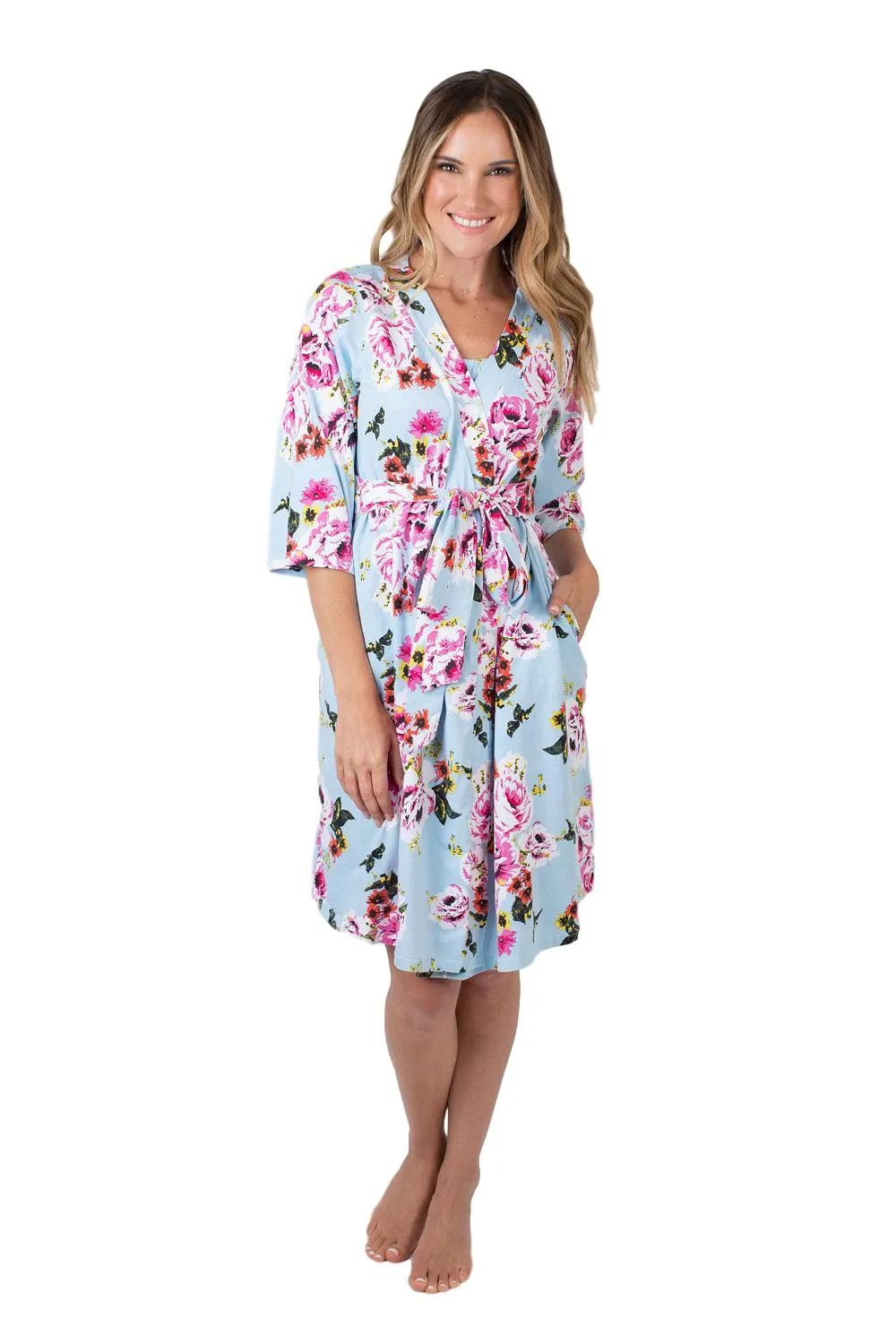 Isla Blue Floral Robe