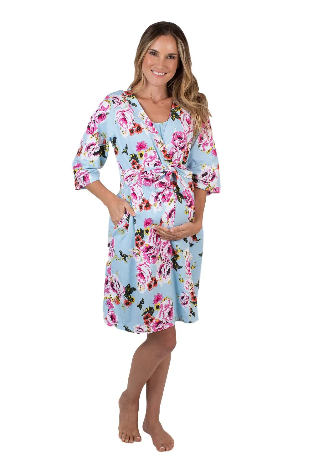 Isla Blue Floral Robe