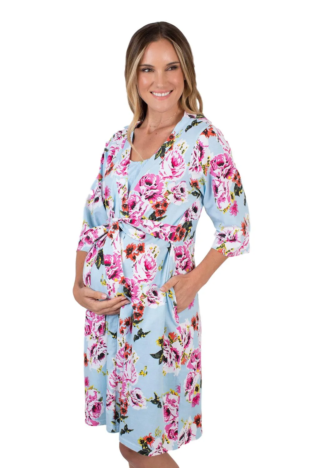 Isla Blue Floral Robe