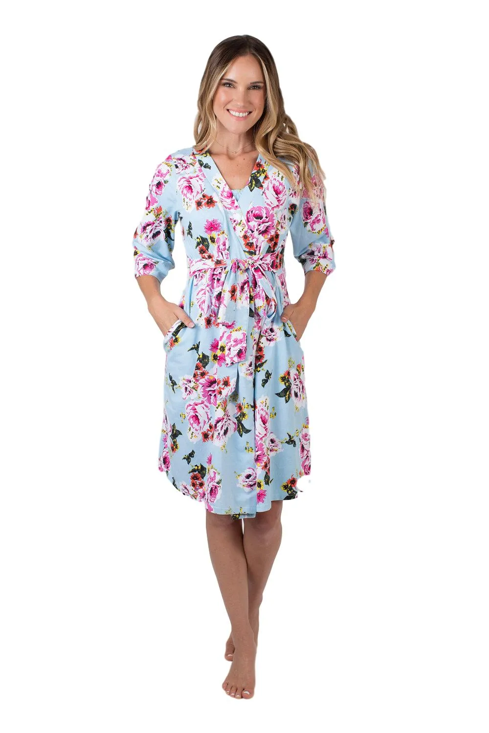 Isla Blue Floral Robe