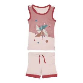 Kids' Appliqué Tank & Bike Short Set in Pinwheel