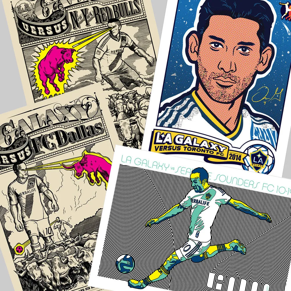 LA Galaxy "Commemorative Match Day Poster Series" 4-Pack