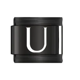 Letter U in White, on Black