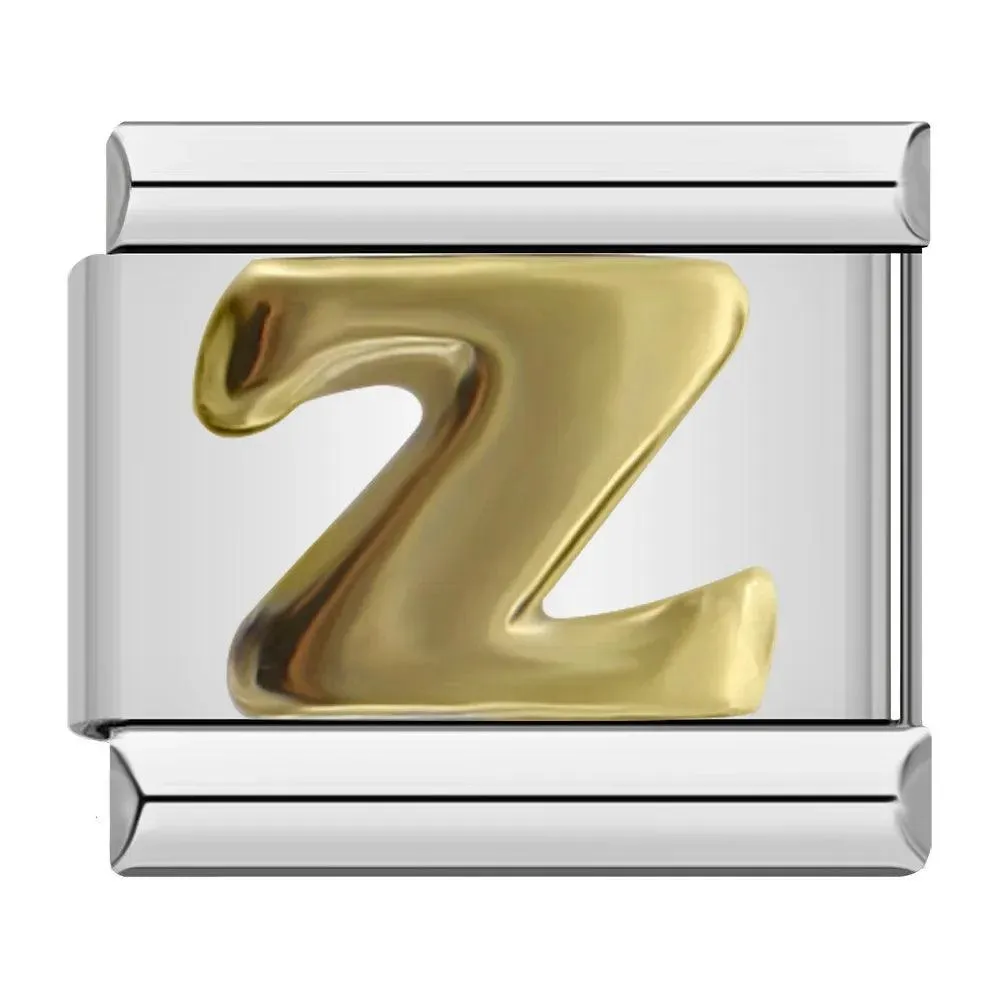 Letter Z in Gold, on Silver